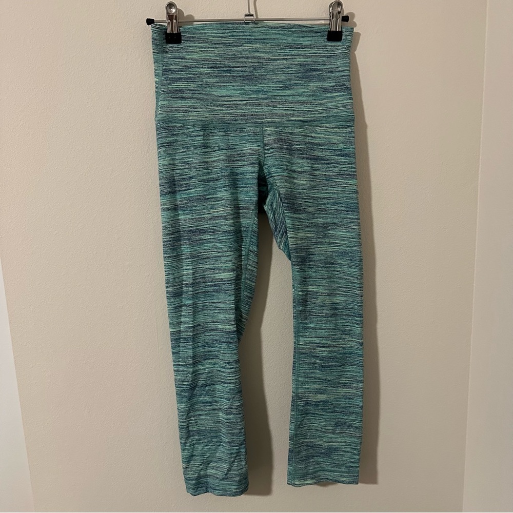 Blue and Green LuluLemon Wonder Under Space 7/8 Leggings‎ Size 2